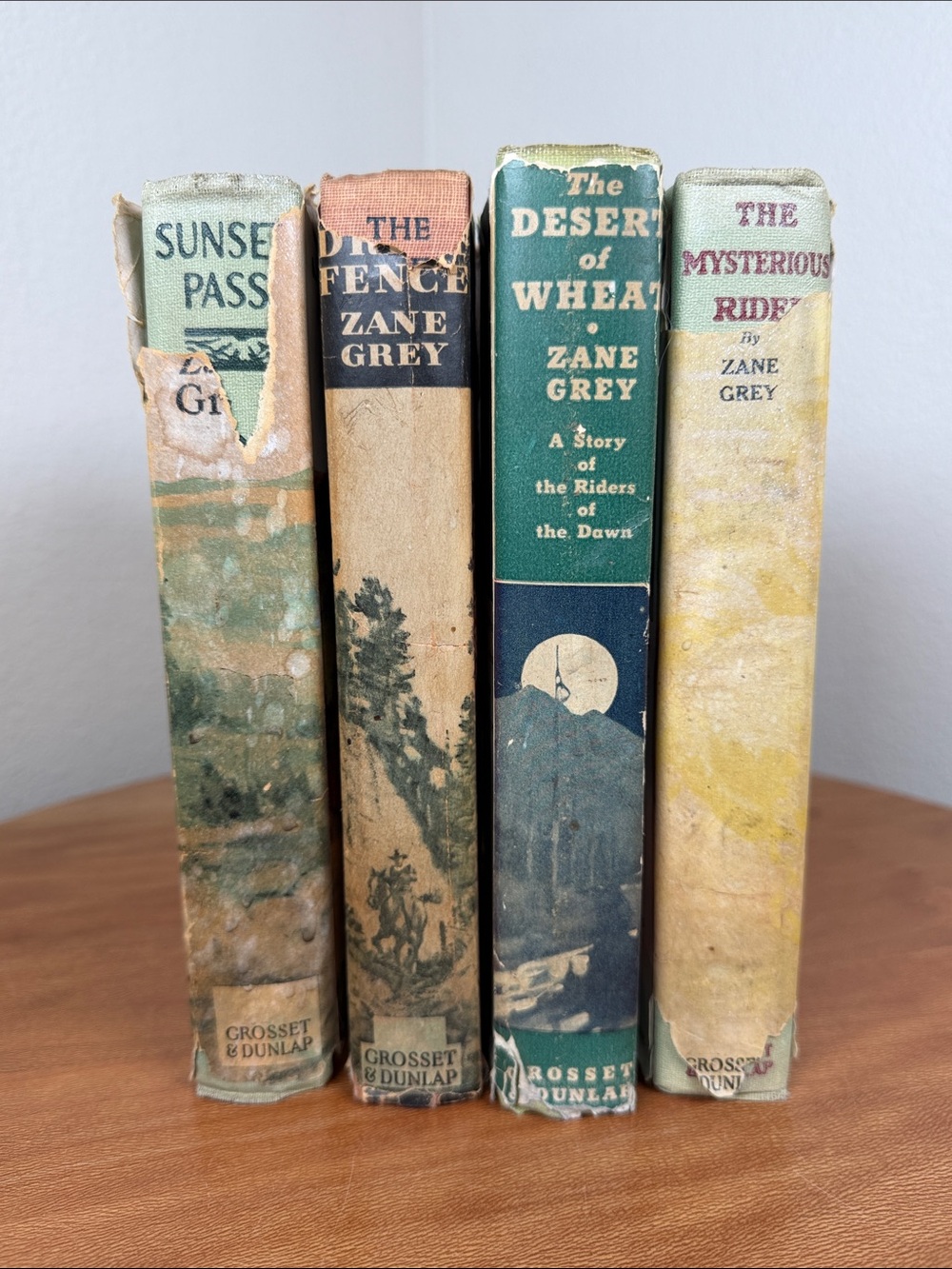 Vintage Books for Decor 1900s Zane Grey Famous Cowboy Horse Stories Western